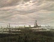Caspar David Friedrich Flat country shank at Bay of Greifswald Spain oil painting artist